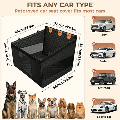 Hard Bottom Dog Car Seat Cover With Free Gift Glove 400lbs Capacity Heavy Duty Pet Car Hammock For Back Seat 100% Waterproof Oxford Fabric Scratchproof Mat SUV Sedan