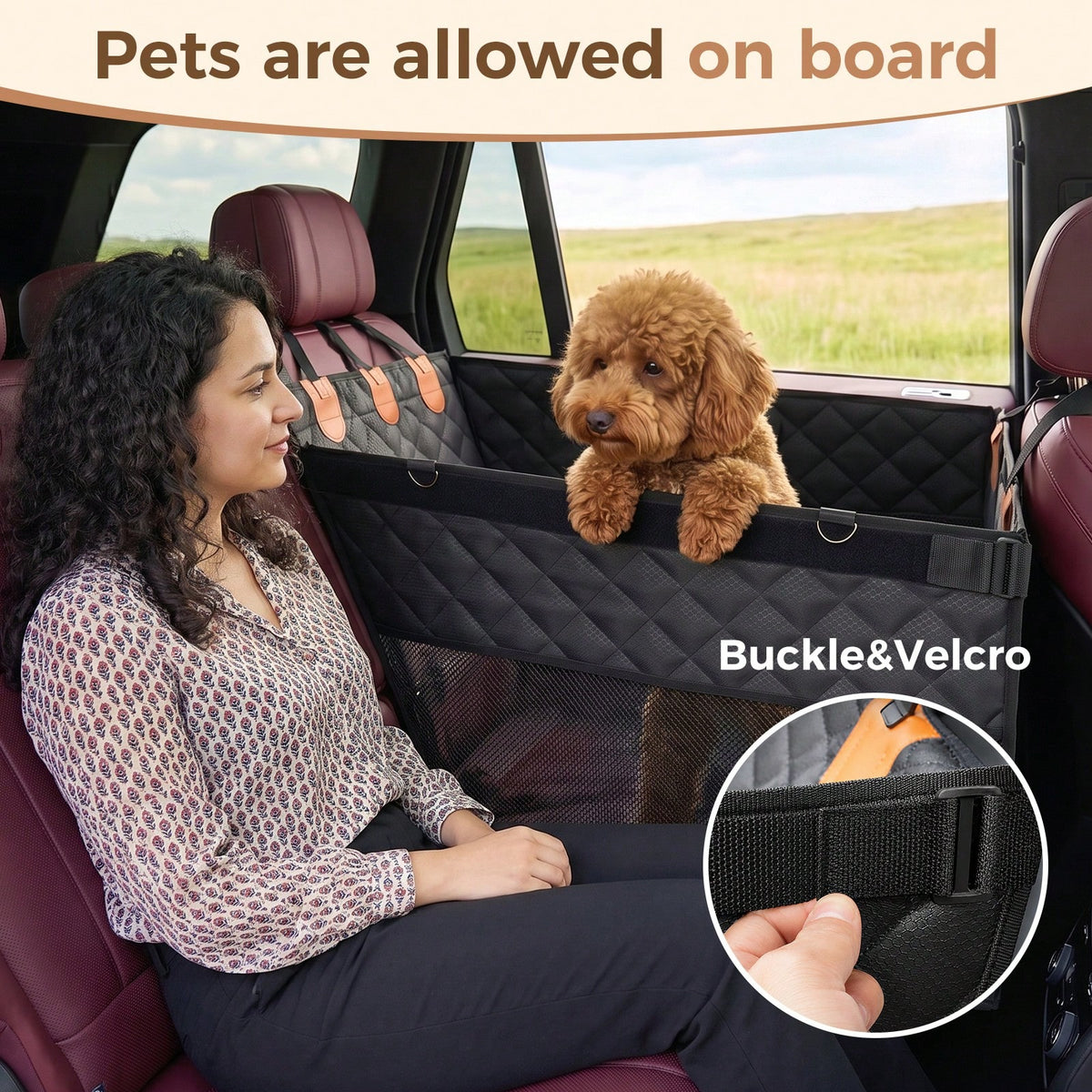 Hard Bottom Dog Car Seat Cover With Free Gift Glove 400lbs Capacity Heavy Duty Pet Car Hammock For Back Seat 100% Waterproof Oxford Fabric Scratchproof Mat SUV Sedan