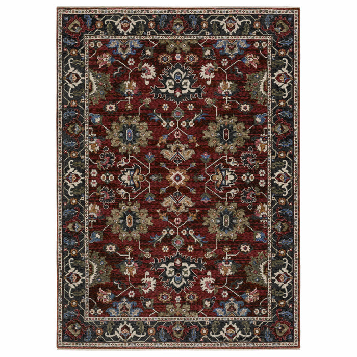Oriental Weavers Area Rugs Hastings Area Rugs HA03v Red-Black in Many Sizes