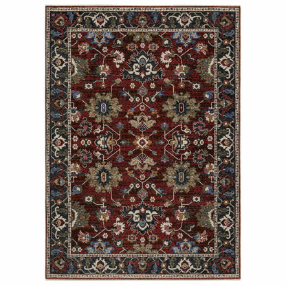 Oriental Weavers Area Rugs Hastings Area Rugs HA03v Red-Black in Many Sizes