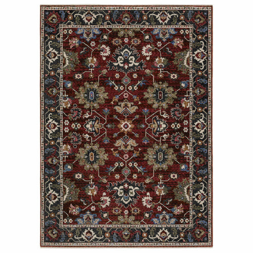 Oriental Weavers Area Rugs Hastings Area Rugs HA03v Red-Black in Many Sizes