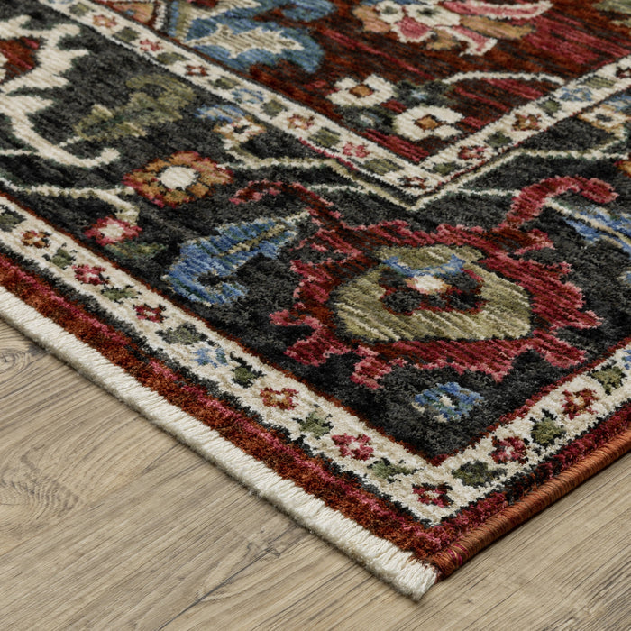 Oriental Weavers Area Rugs Hastings Area Rugs HA03v Red-Black in Many Sizes