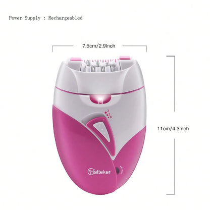 Hatteker 1pc Usb Rechargeable 3w Portable Ladies' Hair Remover With Light, 2 Speeds