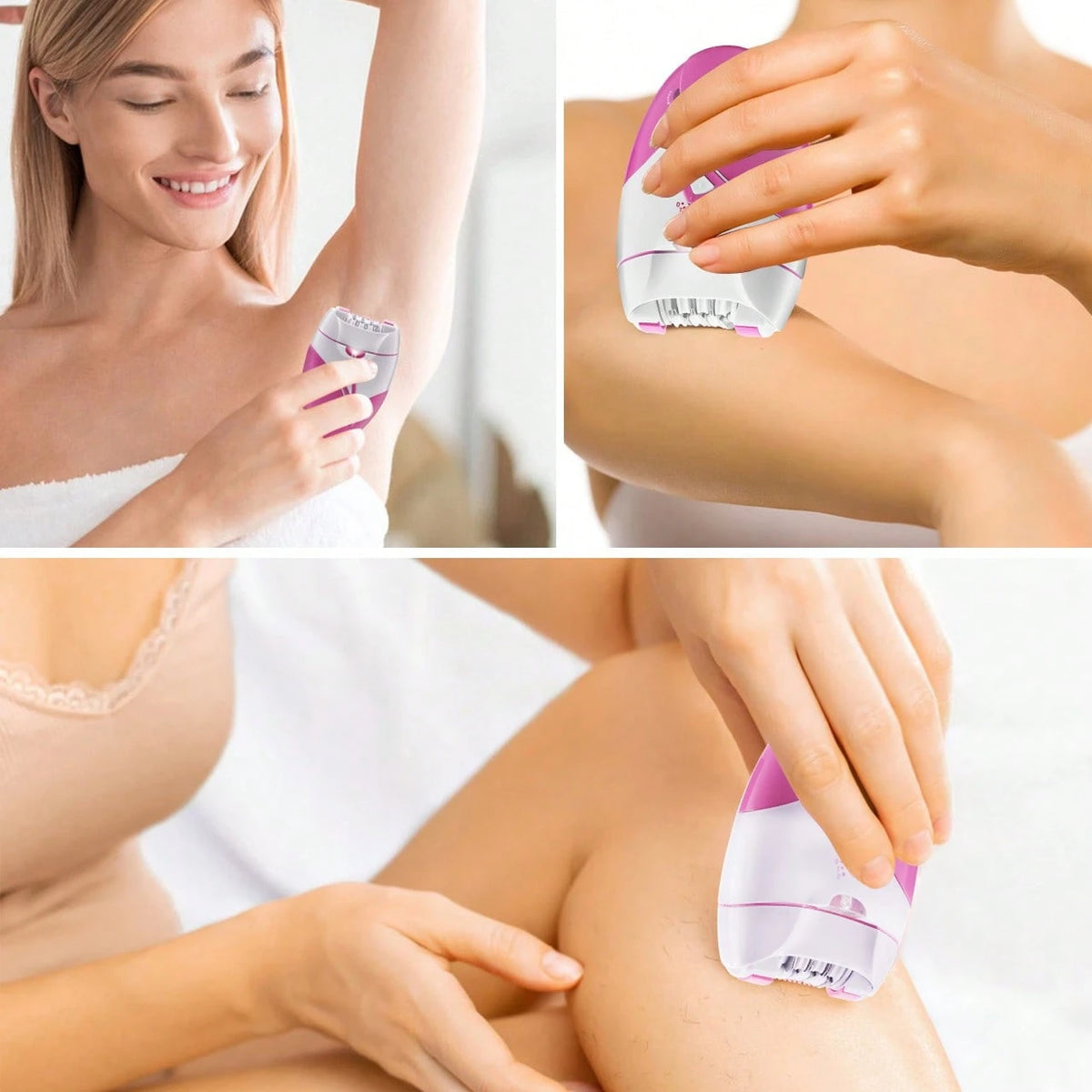 Hatteker 1pc Usb Rechargeable 3w Portable Ladies' Hair Remover With Light, 2 Speeds