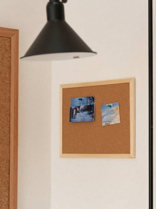 Haus Hana Framed Cork Bulletin Board With Oak Frame – Decorative Pinboard For Home, Office & School