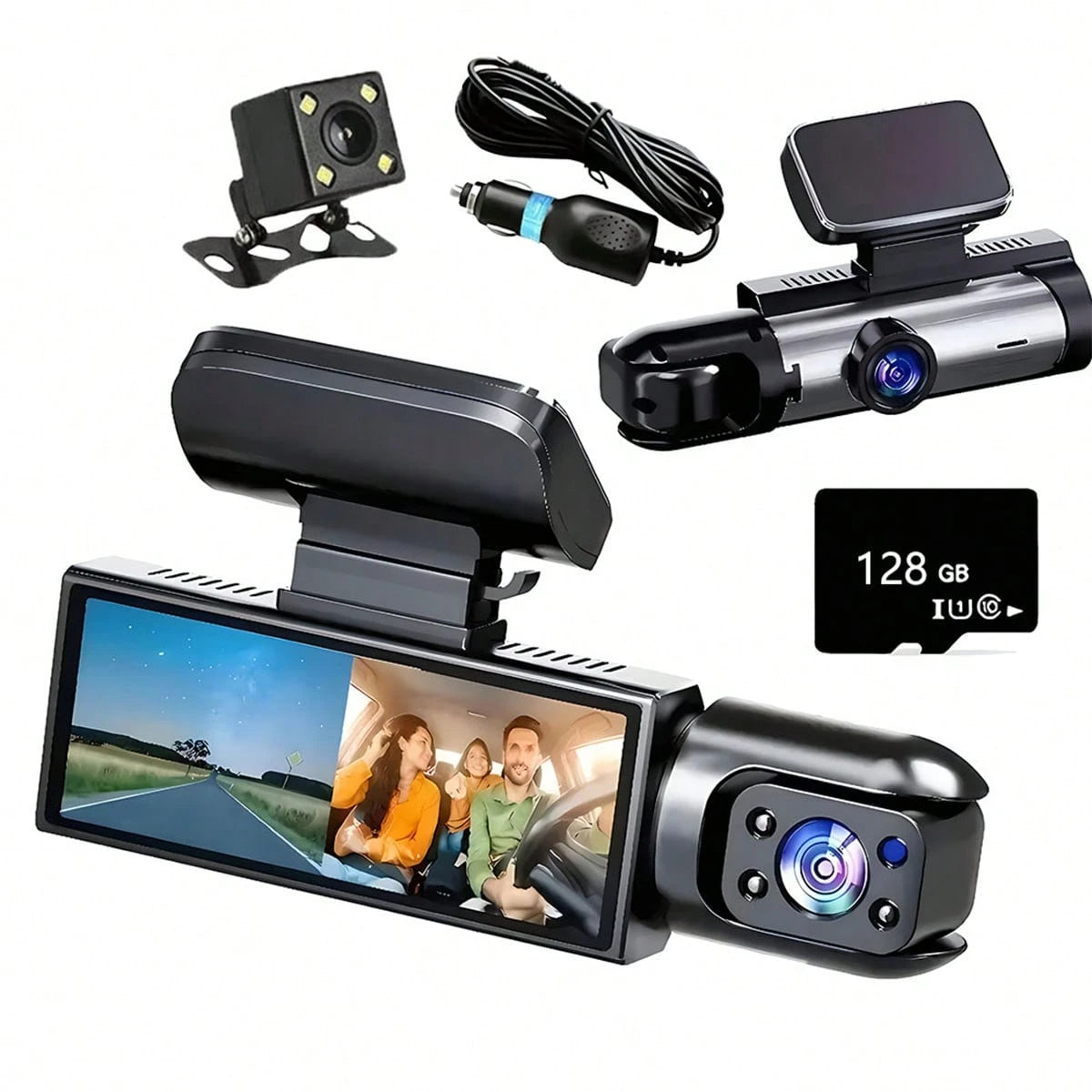 HD Two-Camera Dash Cam, 1080P Front And 720P Rear Dual Recording, Full Car Video Monitoring With Loop Recording, HD Night Vision, Wide Dynamic Imaging Technology, Scratch-Resistant Reversing Image, Fo