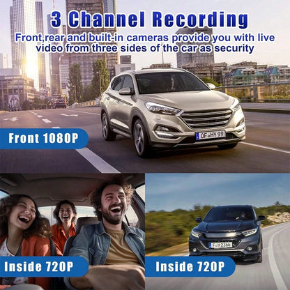 HD Two-Camera Dash Cam, 1080P Front And 720P Rear Dual Recording, Full Car Video Monitoring With Loop Recording, HD Night Vision, Wide Dynamic Imaging Technology, Scratch-Resistant Reversing Image, Fo