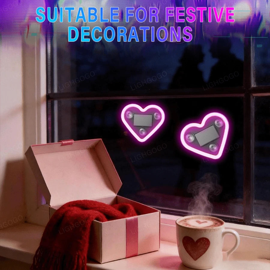 Heart-Shaped Car Triangular Window Decorative Light
