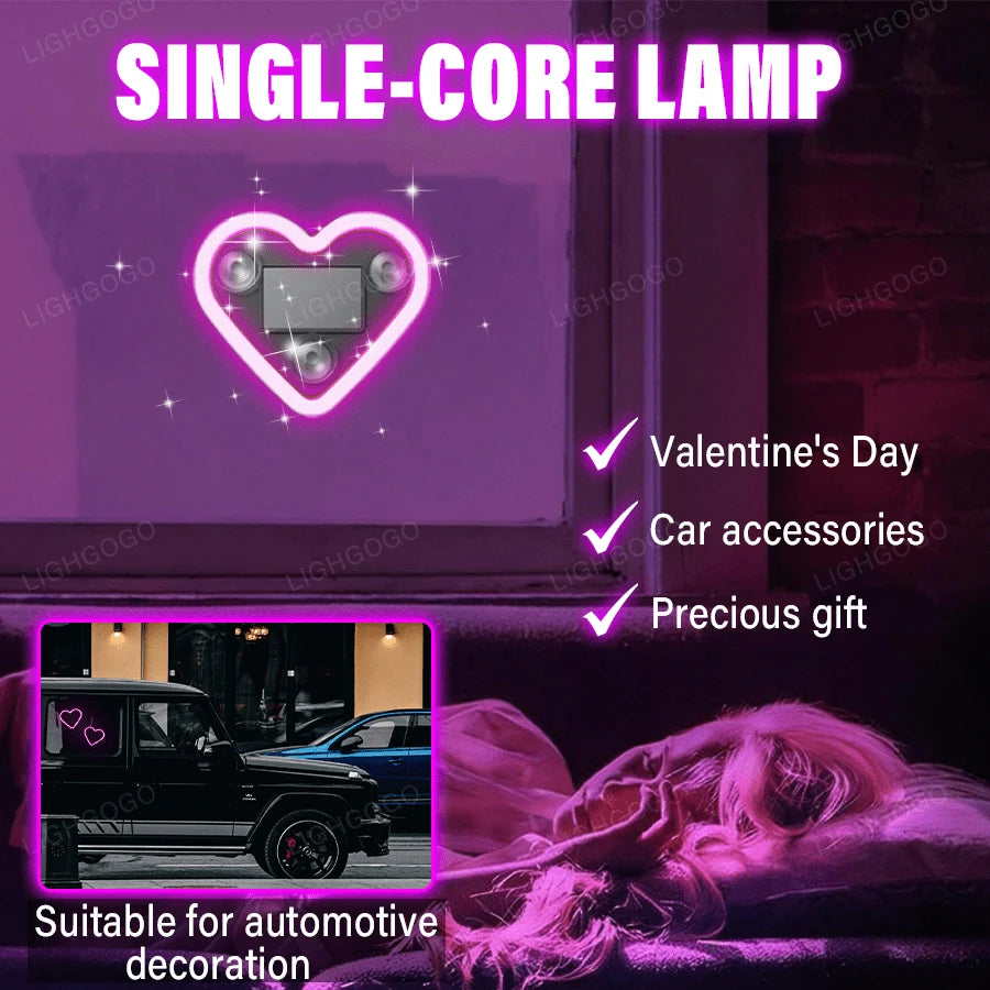 Heart-Shaped Car Triangular Window Decorative Light