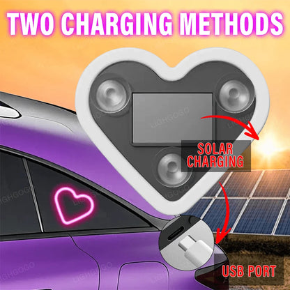 Heart-Shaped Car Triangular Window Decorative Light