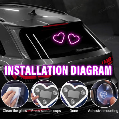 Heart-Shaped Car Triangular Window Decorative Light
