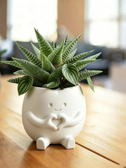 Heart-Shaped Flower Pot, Cute Succulent Plant Pot Container, High Aesthetic Value Small Flower Pot, Office Indoor/Outdoor Desktop Home Decor, Halloween Decoration, Back To School, Dorm Decor, School