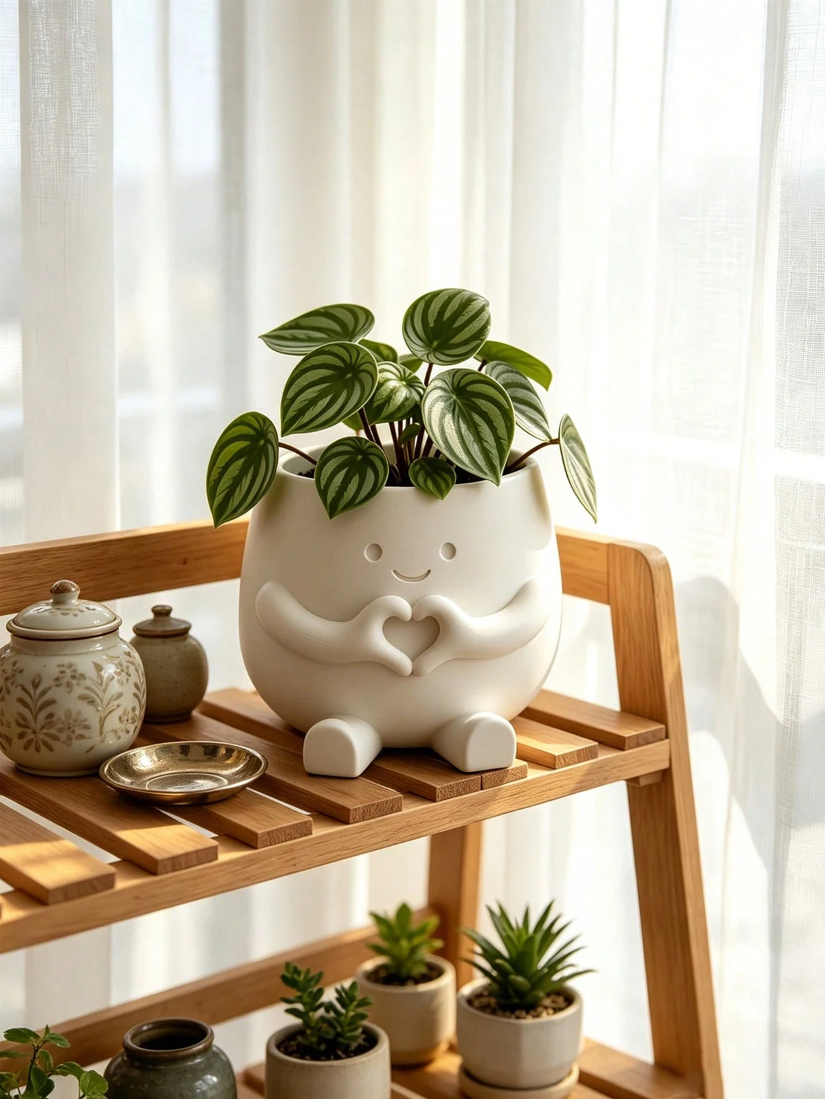 Heart-Shaped Flower Pot, Cute Succulent Plant Pot Container, High Aesthetic Value Small Flower Pot, Office Indoor/Outdoor Desktop Home Decor, Halloween Decoration, Back To School, Dorm Decor, School