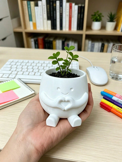 Heart-Shaped Flower Pot, Cute Succulent Plant Pot Container, High Aesthetic Value Small Flower Pot, Office Indoor/Outdoor Desktop Home Decor, Halloween Decoration, Back To School, Dorm Decor, School