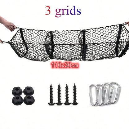 Heavy-Duty 3-Pocket Truck Bed Organizer- Durable Cargo Padding System, Free Installation, 3 Storage Compartments (Left/Middle/Right), Suitable For Trucks, SUVs, Ideal For Storing Gear, Equipment, And