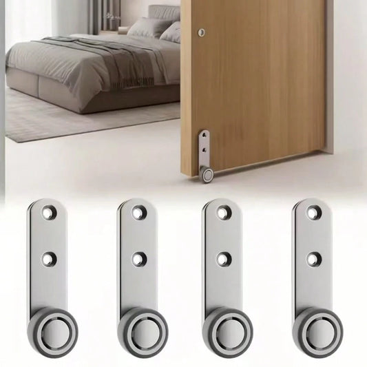 Heavy-Duty Silent Sliding Door Wheel Set- 4 Rollers & 8 Screws, Metal Construction, Directional Casters For Under-Bed Storage Units, Storage Bins, Sliding Track Wheels, Sliding Door Hardware Set, Sli