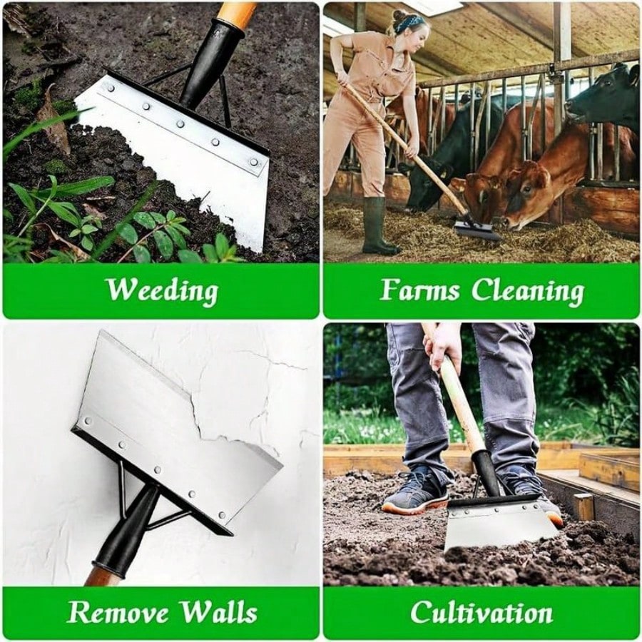 Heavy-Duty Stainless Steel Shovel Multi-Functional Garden Cleaning Tool With Ergonomic Design For Moss Weeds And Snow Handle-Free Gardening Shovel Manganese Steel Trenching Spade Steel Snow Shovel