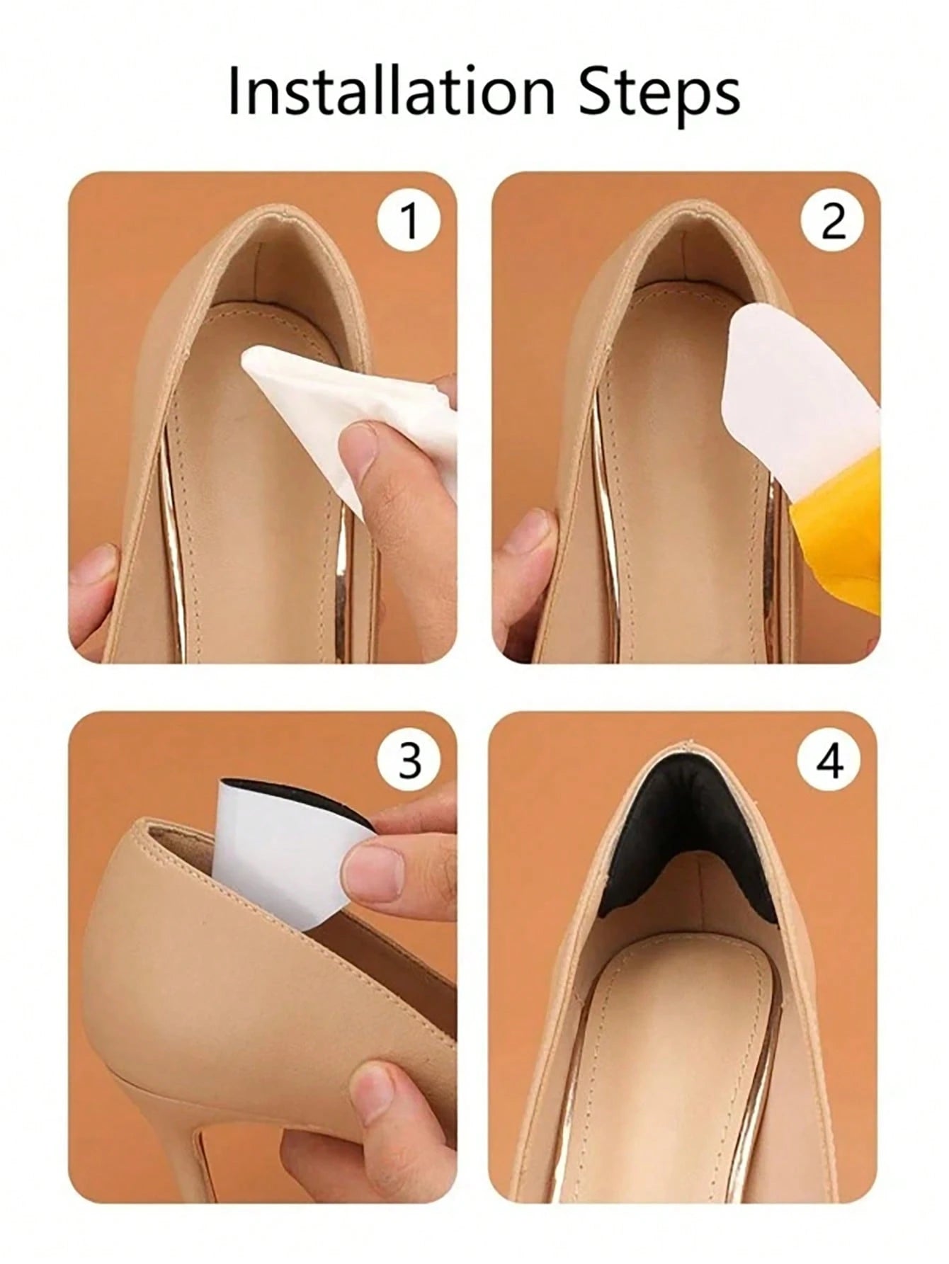 Heel Pads For Shoes Too Big, Self-Adhesive Heel Inserts To Improve Shoe Fit And Comfort