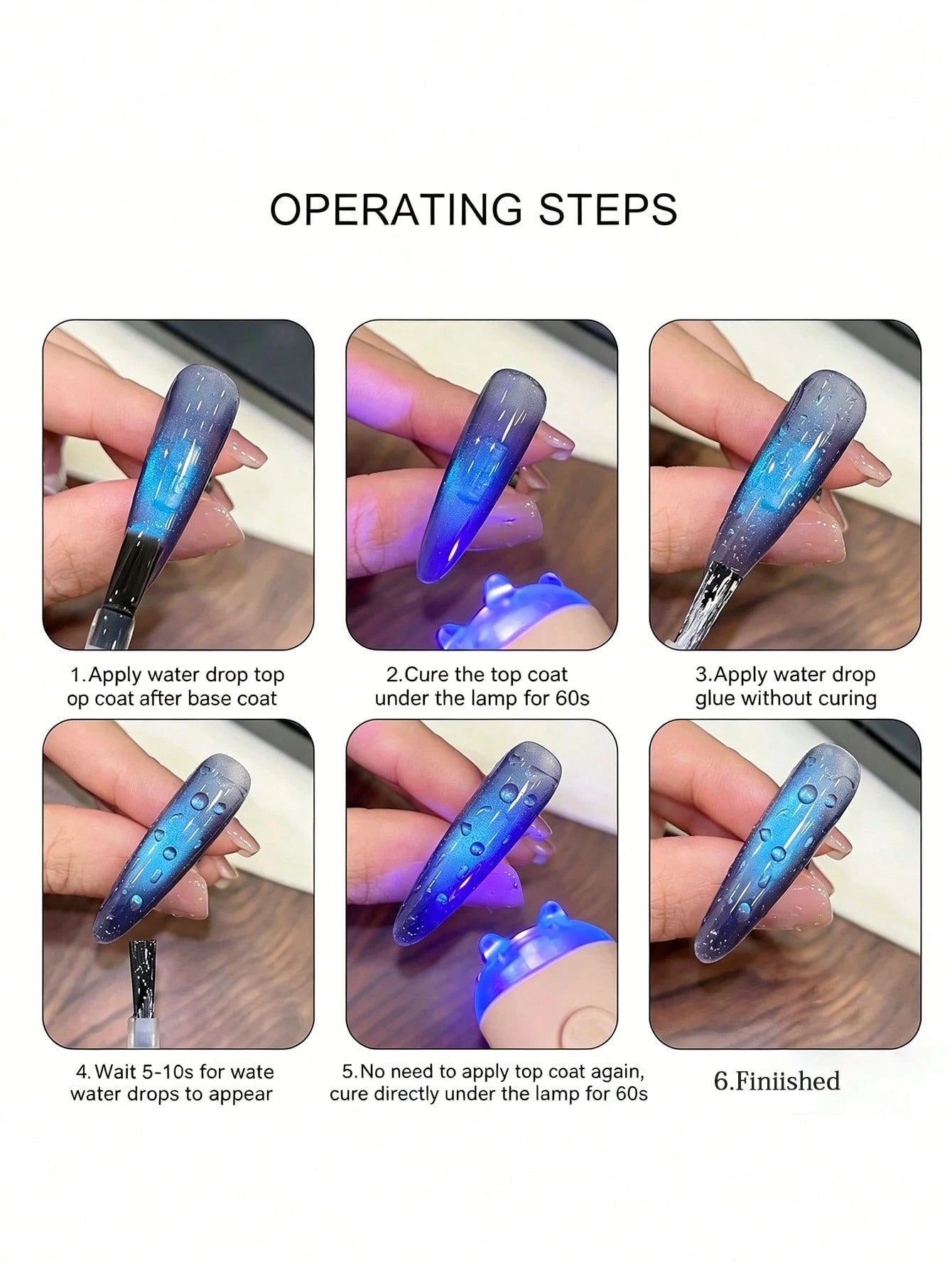 HEFENNA 1pc 3D Water Drop Gel Nail Polish, New Summer Style, Transparent Water Drop Beads, Fashionable Nail Art