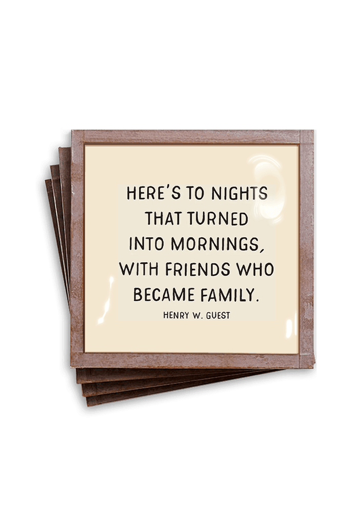 Here's To Nights That Copper & Glass Coasters, Set of 4 - Ben's Garden