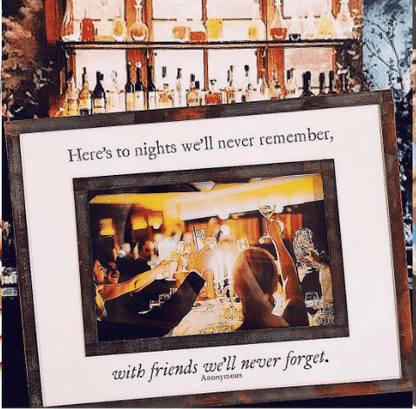 Here's To Nights We'll Never Remember Copper & Glass Photo Frame - Ben's Garden