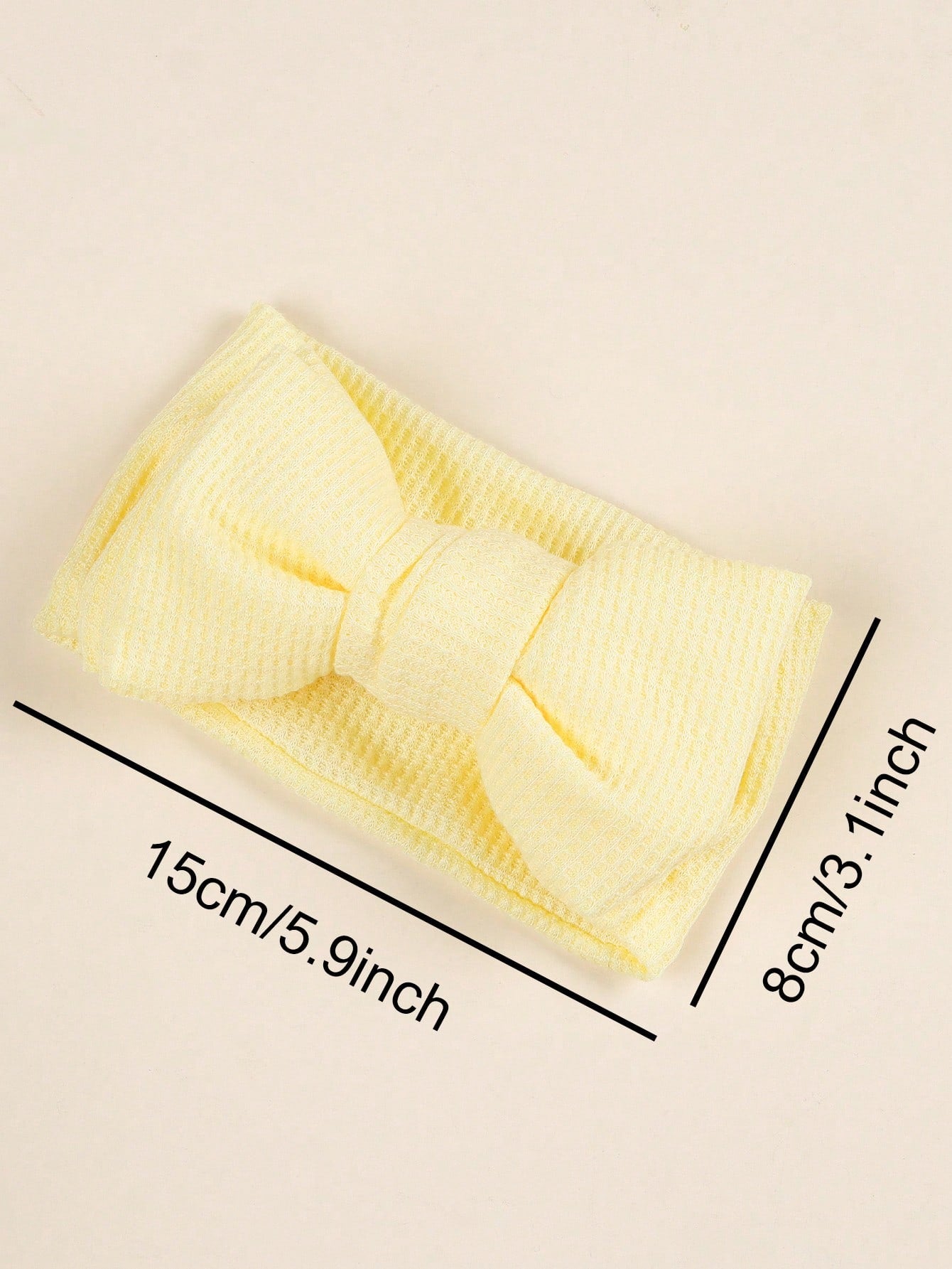 High Elastic Soft Waffle Knit Baby Headband, Macaron Pink Yellow Burgundy Solid Color 3D Large Bow Wide Band, Skin-Friendly Non-Tightening For Newborn Baby Girl, Full Month, First Birthday, Photoshoot