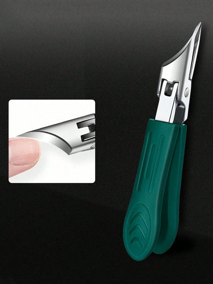 High Precision Nail Clipper For Thick Ingrown Nails, Made Of Premium Stainless Steel With Soft Handle And 25-Degree Ultra-Sharp Blade, Anti-Splatter Design For Elderly