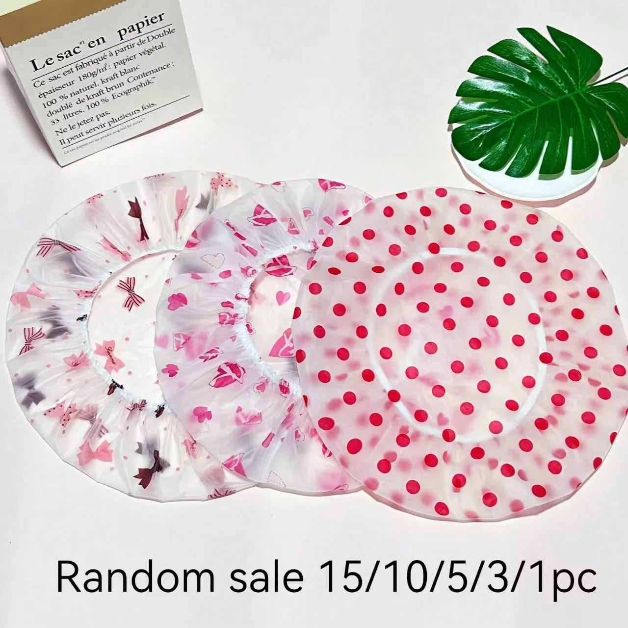 [High Quality Thickened & Oversized Shower Cap]Adjustable Printed Shower Cap, Reusable, With Elastic Band, Suitable For Women's Spa & Hair Salon Use