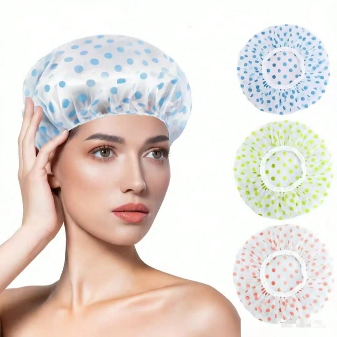 [High Quality Thickened & Oversized Shower Cap]Adjustable Printed Shower Cap, Reusable, With Elastic Band, Suitable For Women's Spa & Hair Salon Use