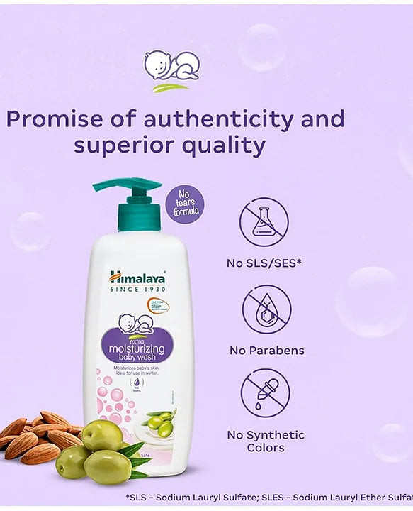 Himalaya Babycare Extra Moisturizing Baby Wash -  600 ml
