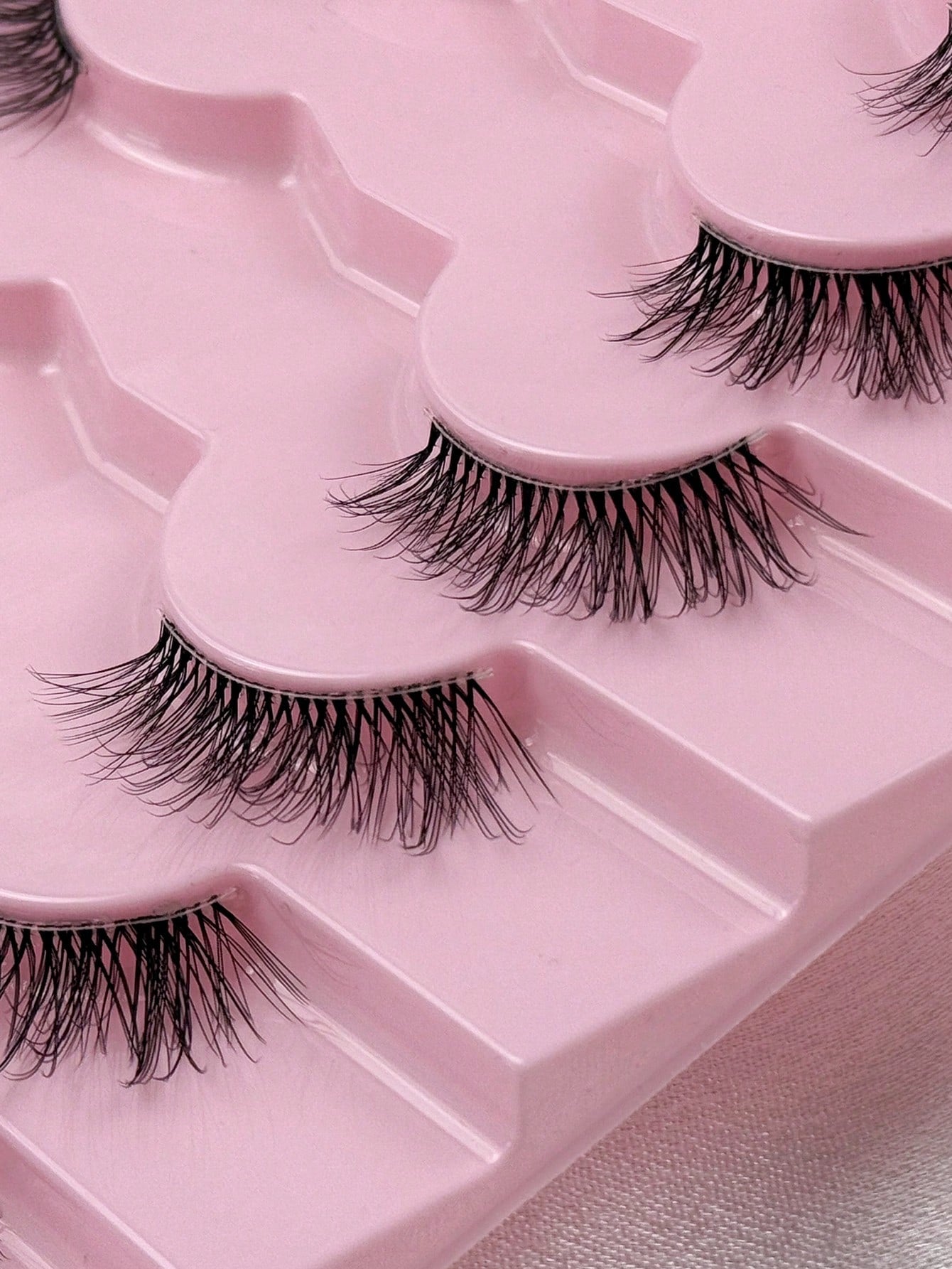 Hinarin 7 Pairs D Curl Half Eye Lashes Natural Look Crossed Strip Lashes Fluffy Curly Half Eyelashes With Invisible Stem 3D Synthetic Handmade False Eyelashes Great For Party Makeup Strip Lashes Lashe