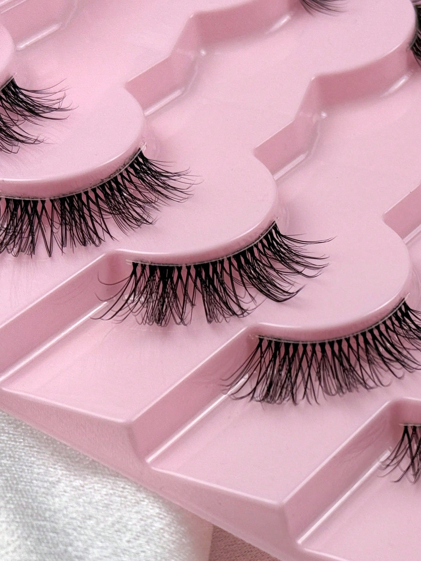 Hinarin 7 Pairs D Curl Half Eye Lashes Natural Look Crossed Strip Lashes Fluffy Curly Half Eyelashes With Invisible Stem 3D Synthetic Handmade False Eyelashes Great For Party Makeup Strip Lashes Lashe