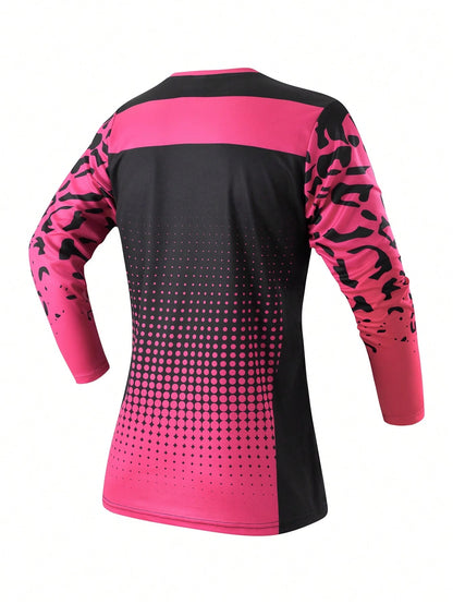 HISERWA 2025 Women's Mountain Bike Cycling Jersey, Competitive Cycling Shirt, MTB BMX All-Terrain Bicycle Downhill Motorcycle Offroad Motorcycle Long Sleeve T-Shirt, Quick-Dry Breathable Shirt Black S