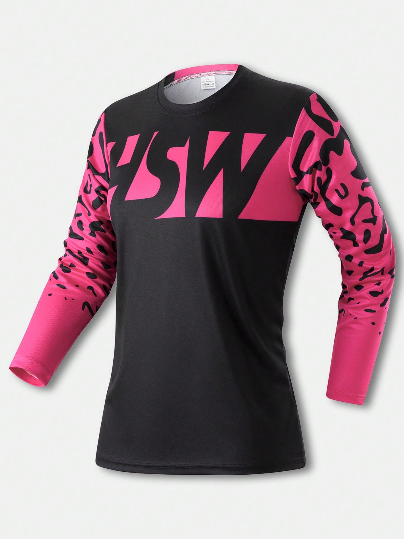 HISERWA 2025 Women's Mountain Bike Cycling Jersey, Competitive Cycling Shirt, MTB BMX All-Terrain Bicycle Downhill Motorcycle Offroad Motorcycle Long Sleeve T-Shirt, Quick-Dry Breathable Shirt Black S