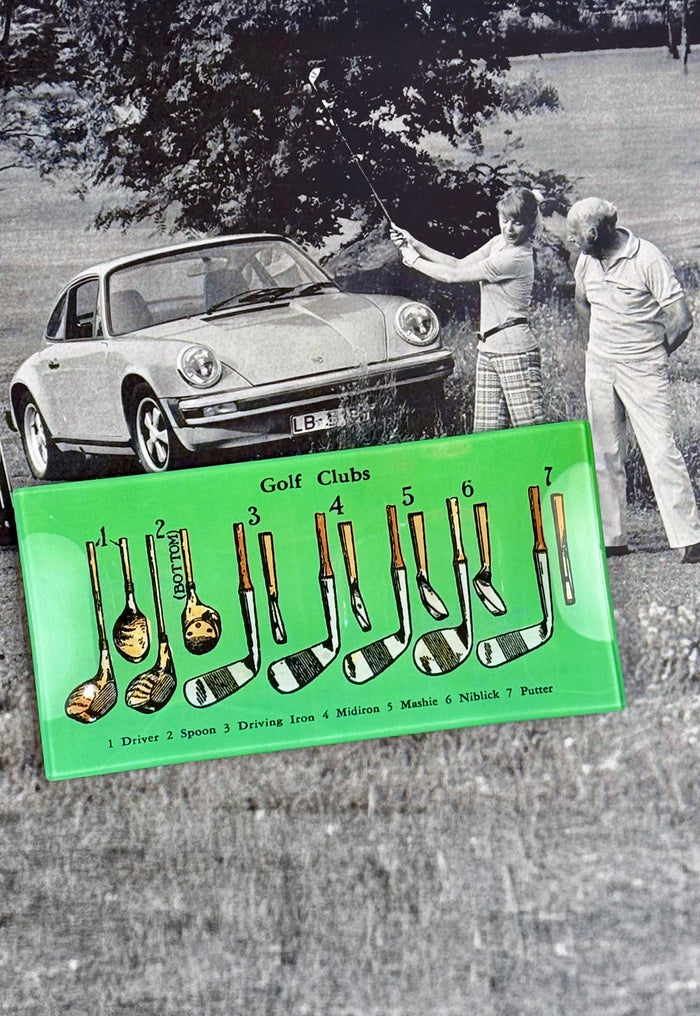 Hole In One Golf Decoupage Glass Tray - Ben's Garden