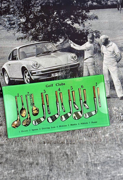 Hole In One Golf Decoupage Glass Tray - Ben's Garden
