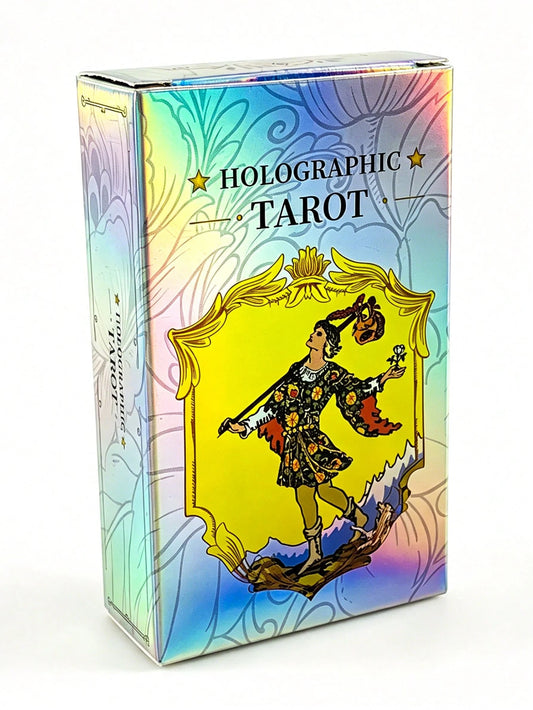 Holographic Tarot Card Set, Classic Waite Design, Suitable For Daily Divination, Perfect For Beginners