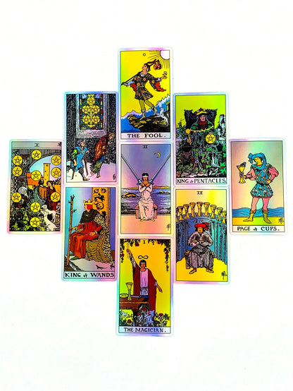 Holographic Tarot Card Set, Classic Waite Design, Suitable For Daily Divination, Perfect For Beginners