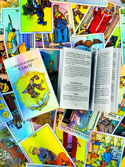 Holographic Tarot Card Set, Classic Waite Design, Suitable For Daily Divination, Perfect For Beginners