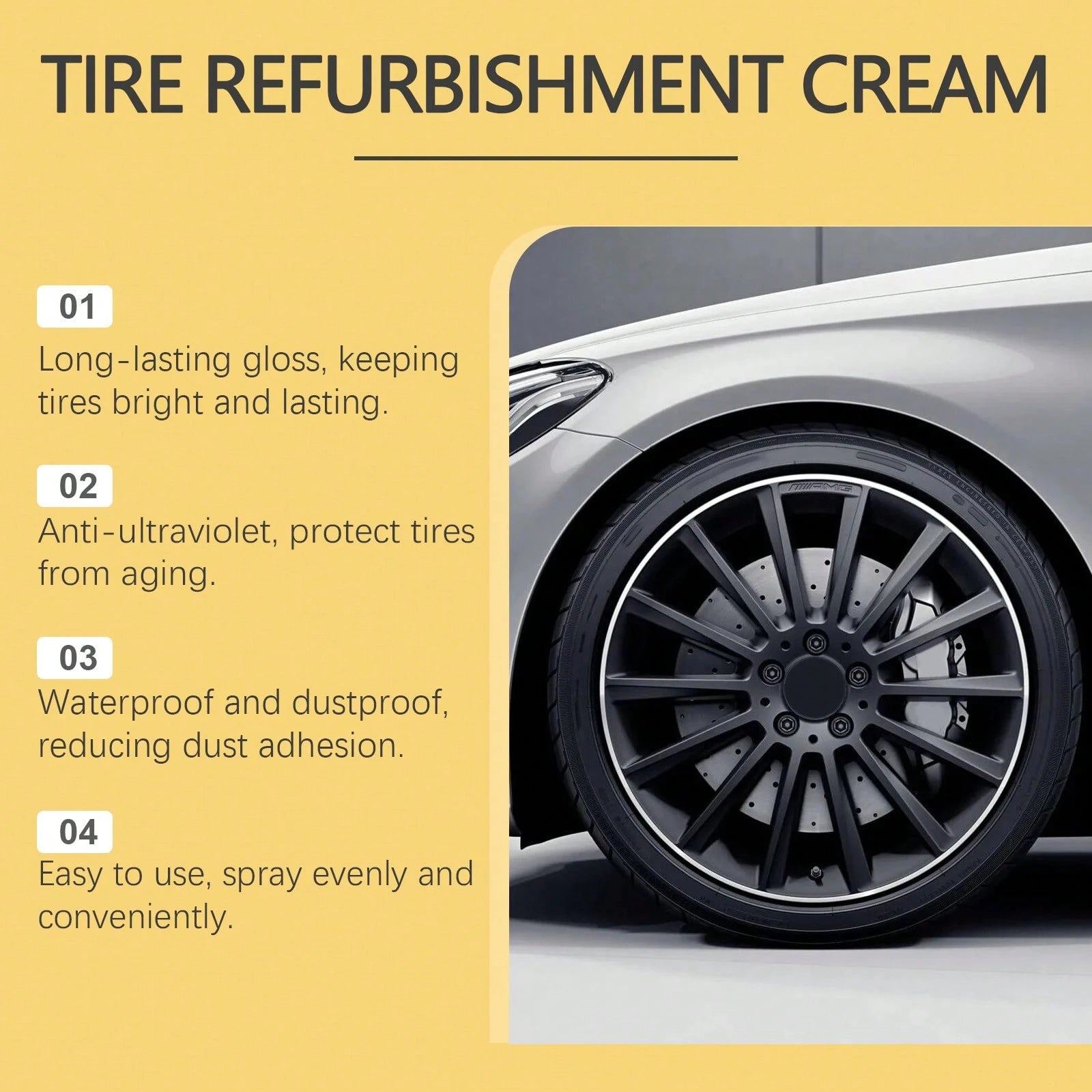 Homonth 1 Set Tire Revitalizing Gel- Deep Clean, Restore Shine, Water & Dirt Repellent, Long-Lasting Protective Coating For Car, SUV, Truck Wheel Maintenance,Car Acessesories Women,Car Stuff,Car Aces