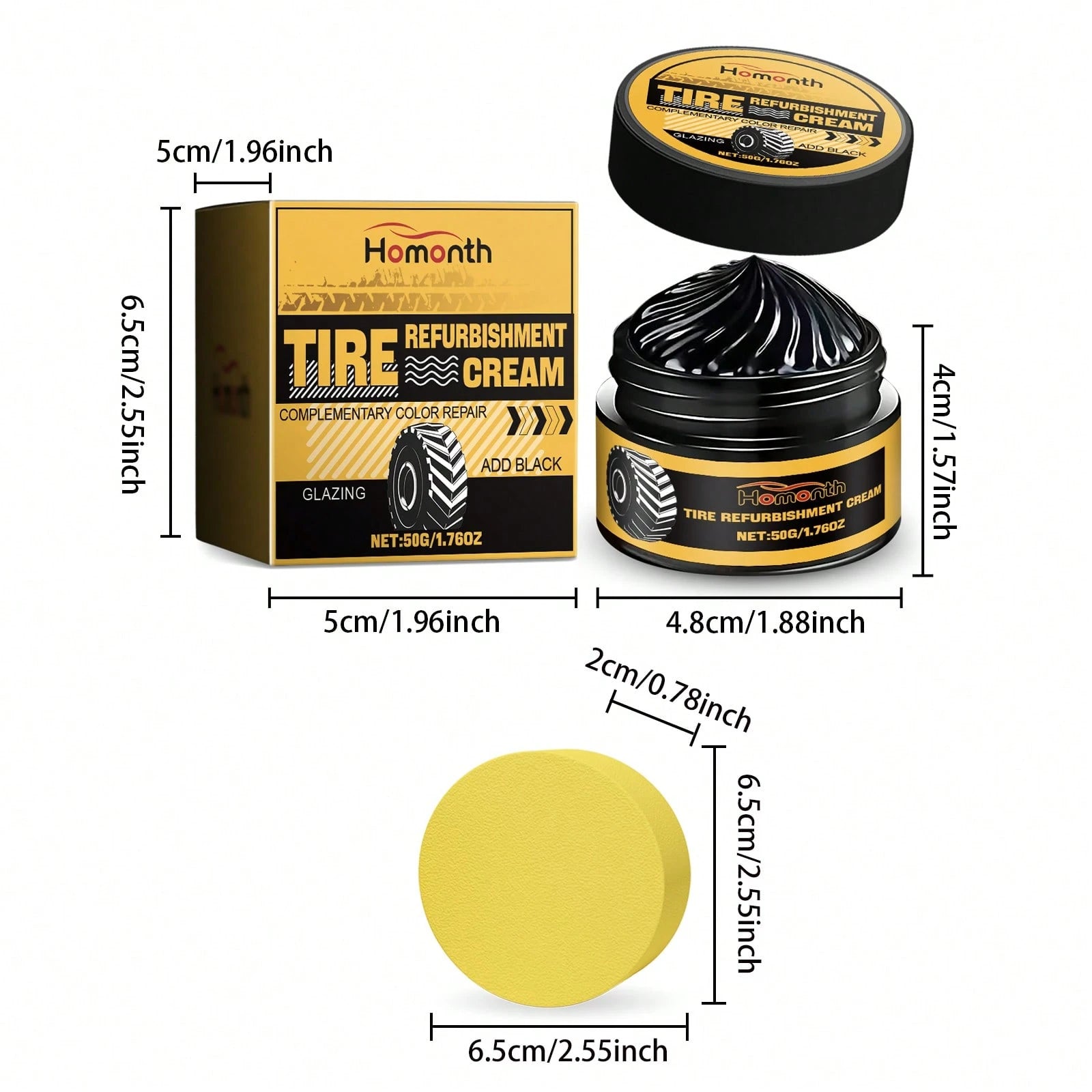 Homonth 1 Set Tire Revitalizing Gel- Deep Clean, Restore Shine, Water & Dirt Repellent, Long-Lasting Protective Coating For Car, SUV, Truck Wheel Maintenance,Car Acessesories Women,Car Stuff,Car Aces