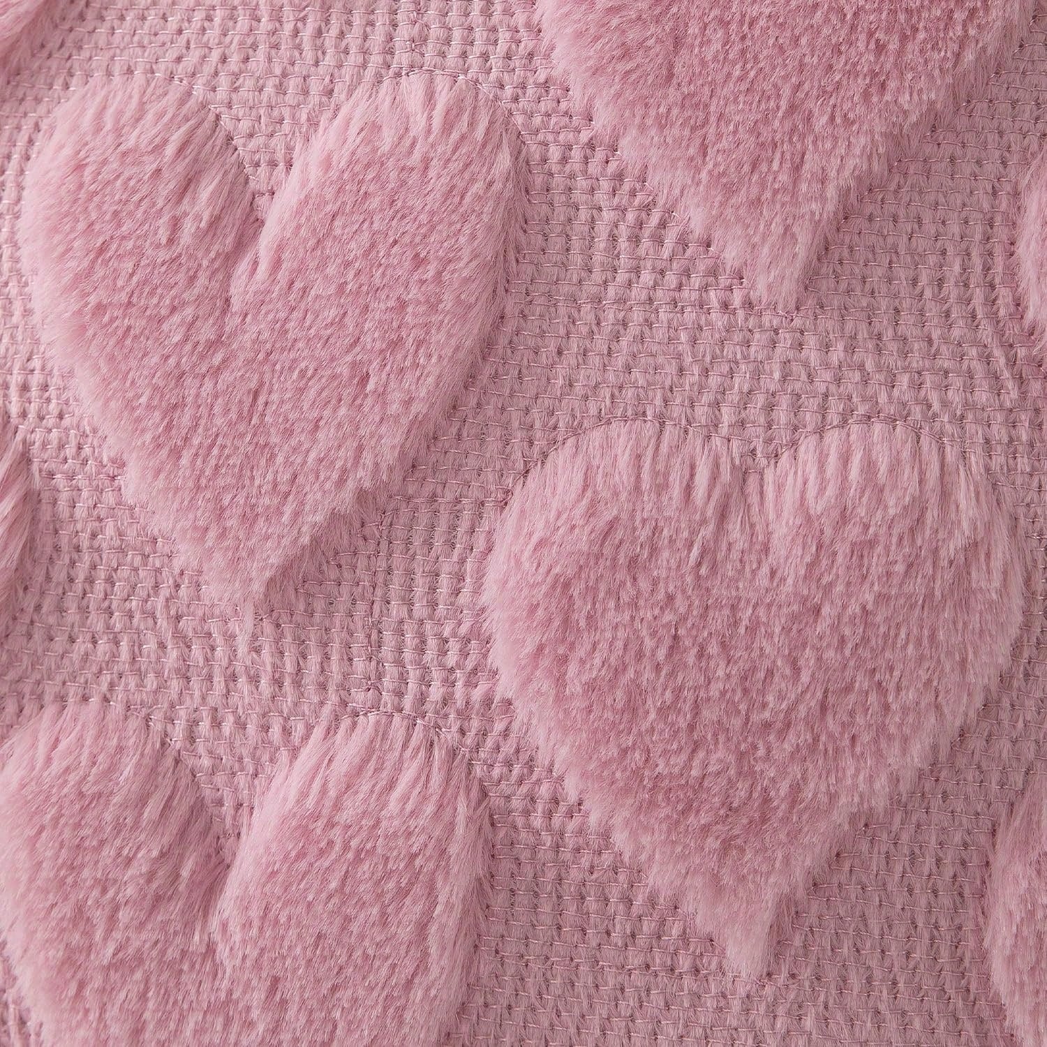 HOMPOOLL 1/2 Pcs Valentine's Day Pillowcases, 18x18 Inches, Valentine's Day Decoration, Red Heart, Soft Plush Faux Fur Jacquard Pillow, Suitable For Bedroom Sofas, Holiday Home Decor.