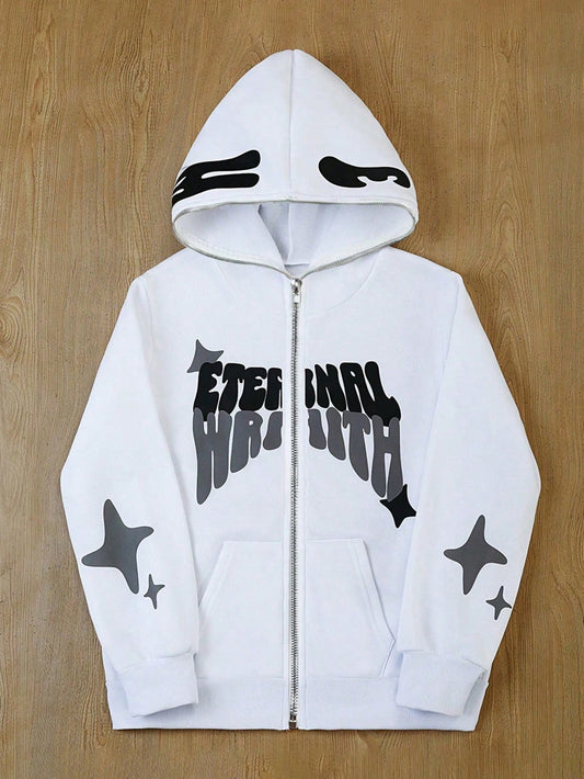 Hooded Y2K Street Printed Sweatshirt Sweatshirt For Teenage Boys, Halloween Theme Fall Winter