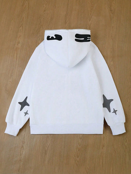 Hooded Y2K Street Printed Sweatshirt Sweatshirt For Teenage Boys, Halloween Theme Fall Winter