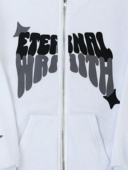 Hooded Y2K Street Printed Sweatshirt Sweatshirt For Teenage Boys, Halloween Theme Fall Winter