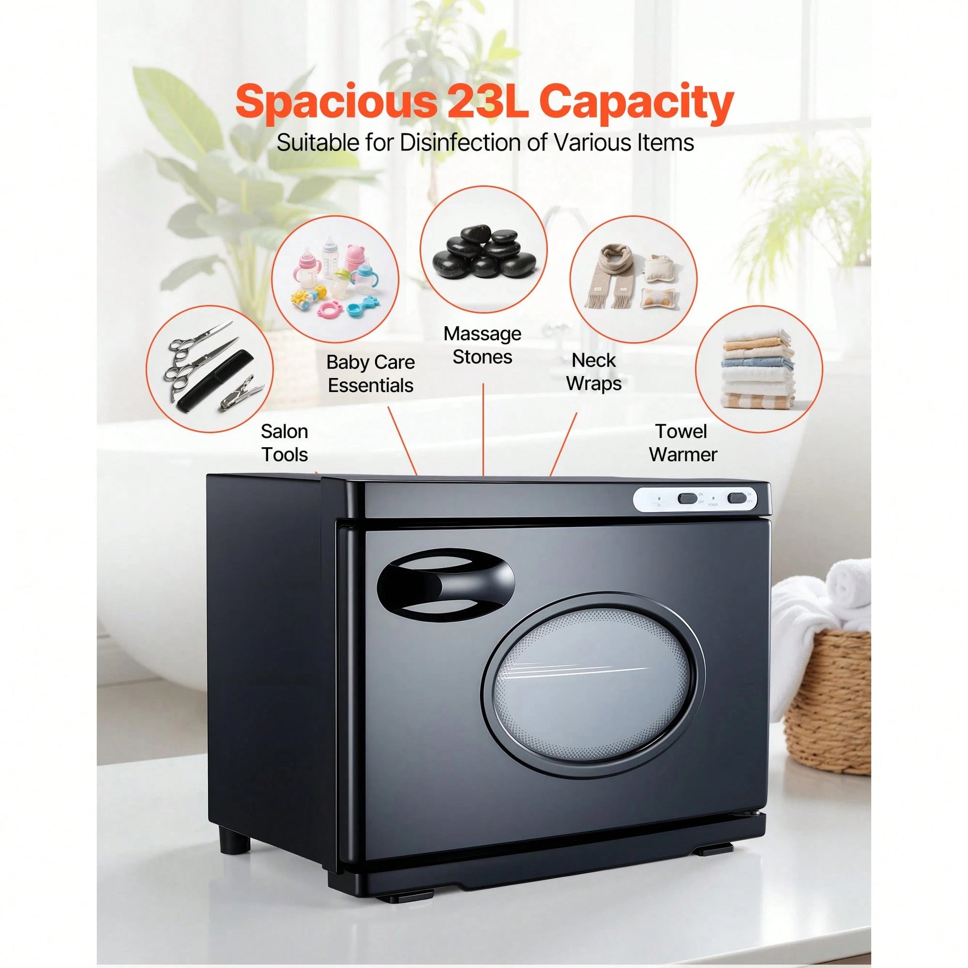Hot Towel Warmer, 5 Gal Large Towel Warmer Cabinet With See Through Window, Clip & Stainless Steel Racks, Holds Up 36 Towels, All-Round Heating Cabinet For Spa, Barber, Manicures, Massage, Salon