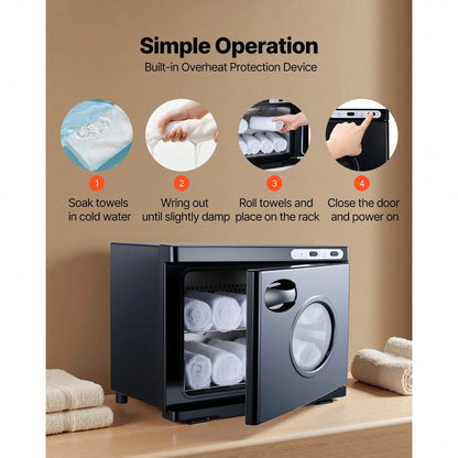Hot Towel Warmer, 5 Gal Large Towel Warmer Cabinet With See Through Window, Clip & Stainless Steel Racks, Holds Up 36 Towels, All-Round Heating Cabinet For Spa, Barber, Manicures, Massage, Salon