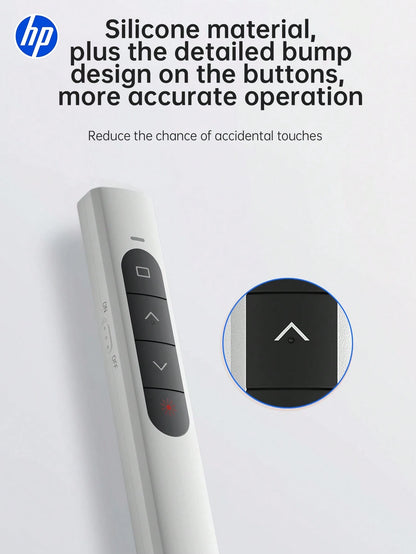 HP- USB Wireless Presentation Remote Control With Hyperlink And Volume Control Functions For PowerPoint Office Presentation, Compatible With Keynote/PPT/PC/Laptop, Comes With Storage Bag