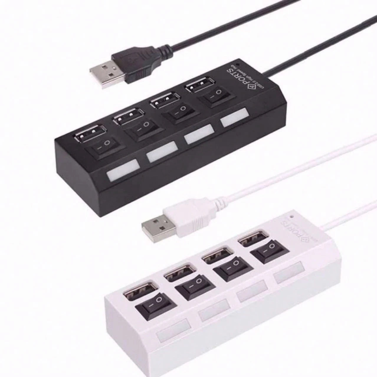 huaxunyuan 7-Port USB Hub With Individual Switches- High Speed USB 2.0 Splitter With LED Indicators, Plug And Play Multi-Port Adapter For Computers, Laptops, Desktops, Office, Home, Gaming Accessorie