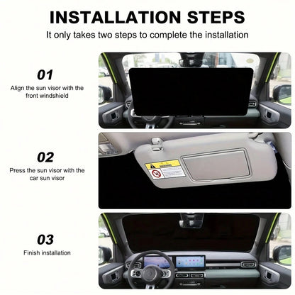 Humorous Husky Car Sunshade- UV Protection, Foldable & Easy To Store, Fits Most Vehicles, Polyester Material With Playful Dog Design For Indoor Decor, Vehicle Cooling Accessory, Playful Dog Design, E